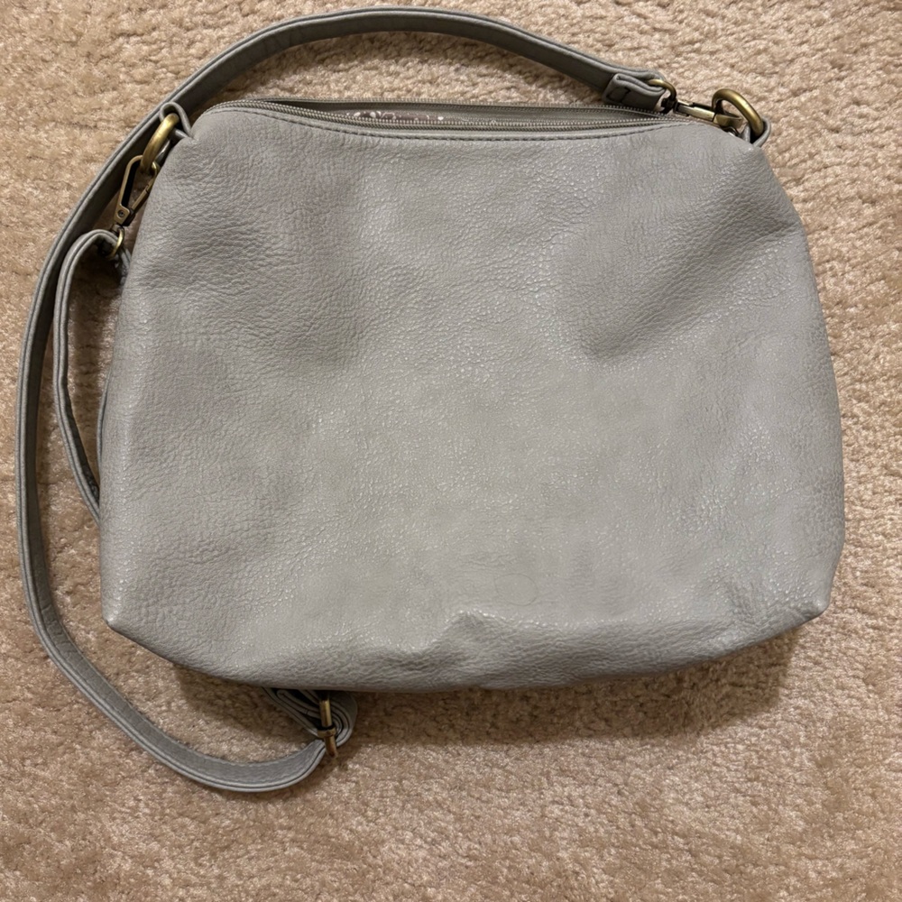 Joy Susan Gray Shoulder Bag with Adjustable Strap